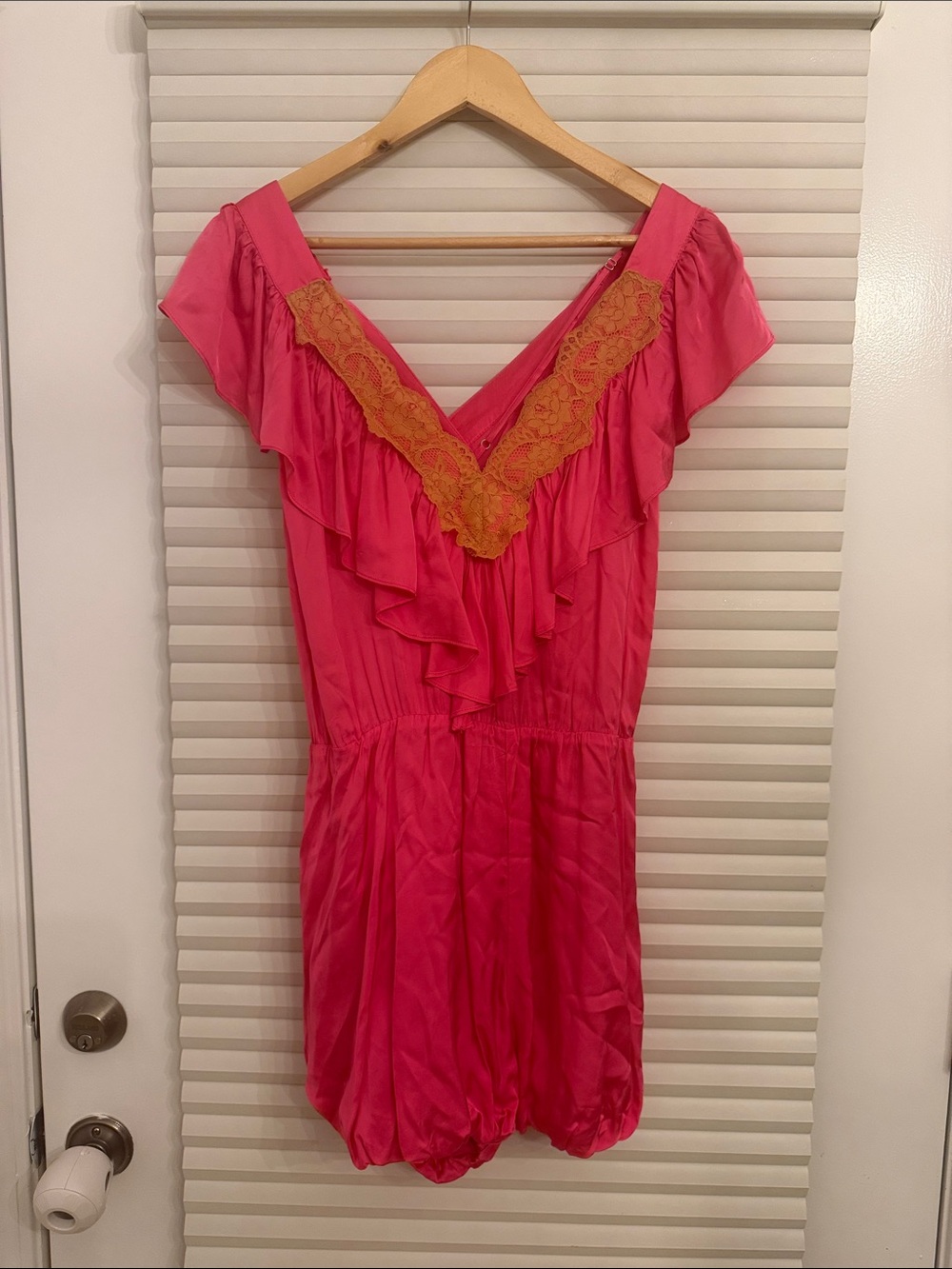Lyrebird by Anthropologie romper pink with lace gorgeous!! NWT